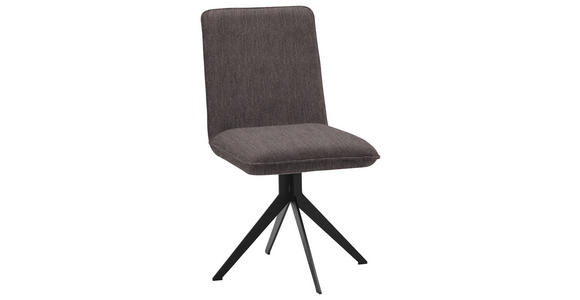 STUHL Webstoff Schwarz, Dunkelbraun - Dunkelbraun/Schwarz, Design, Textil/Metall (46,5/87/64cm) - Voleo