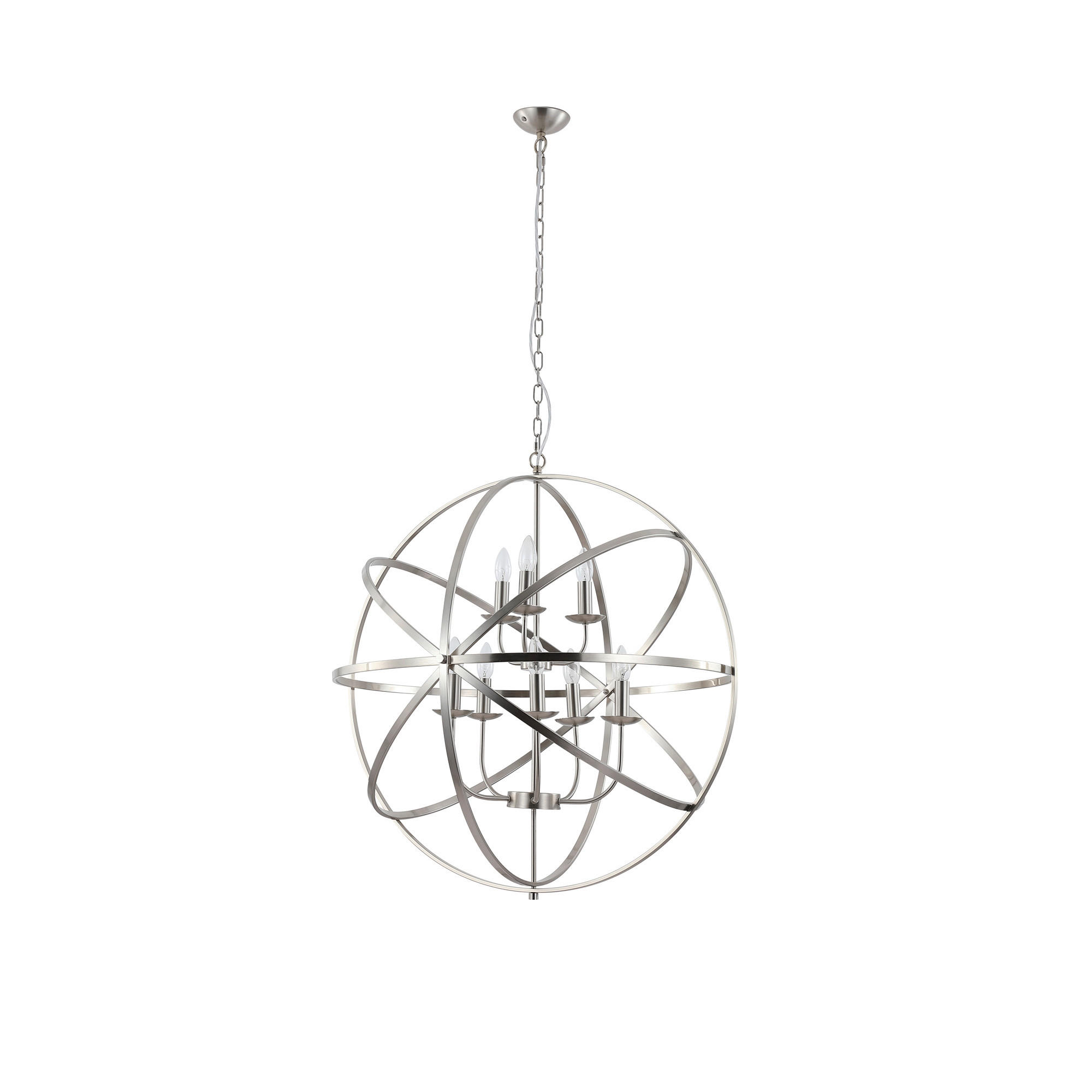 HÄNGELEUCHTE Orbit 82/213 cm   - Silberfarben, KONVENTIONELL, Metall (82/213cm) - Searchlight