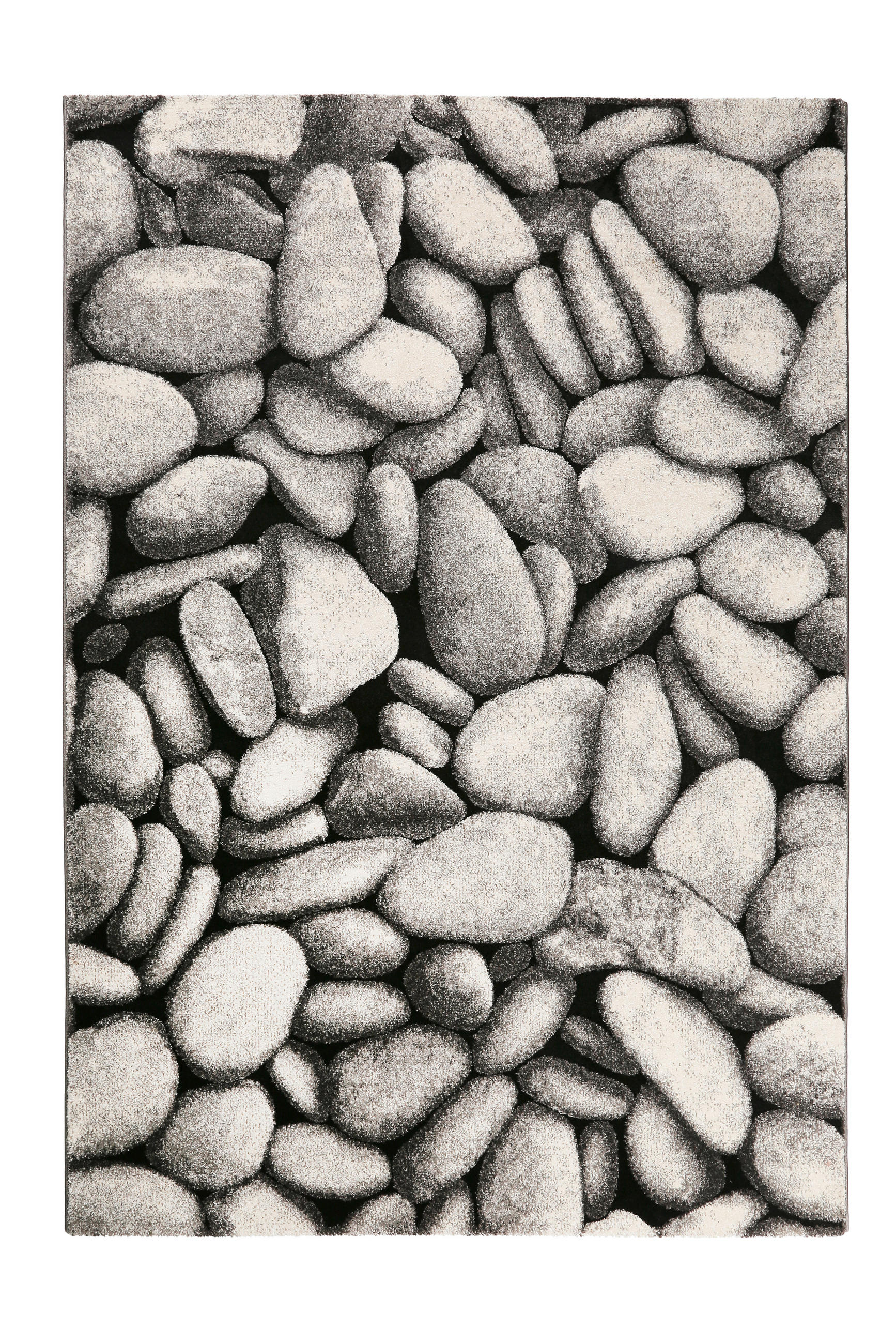 WEBTEPPICH 80/150 cm Stony Island Grau, Schwarz, Silberfarben  - Silberfarben/Schwarz, Design, Textil (80/150cm) - Novel
