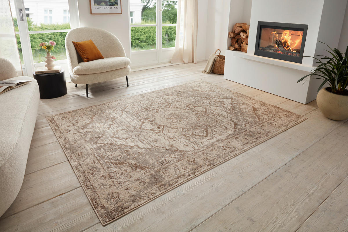 FLACHWEBETEPPICH 160/235 cm Terrain Braun, Creme  - Creme/Braun, Design, Kunststoff/Textil (160/235cm)