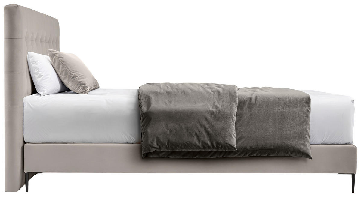 BOXSPRINGOVÁ POSTEĽ, 180/200 cm, krémová - čierna/prírodná farba, Modern, kov/kompozitné drevo (180/200cm) - MID.YOU
