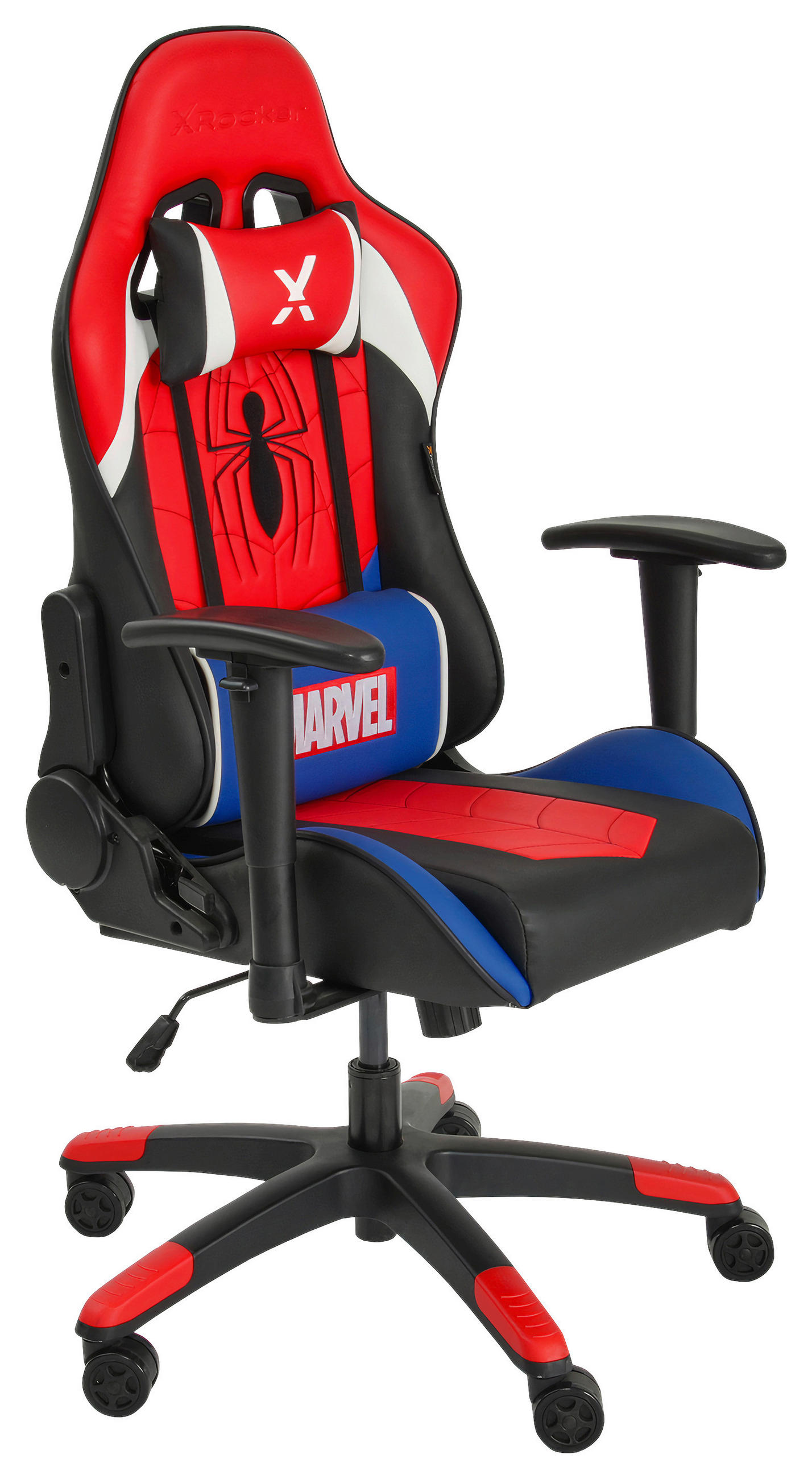 HERNÍ ŽIDLE, královská modrá, červená, černá, bílá - bílá/modrá, Moderní, kompozitní dřevo/plast (55/113-117/62,5cm) - X Rocker