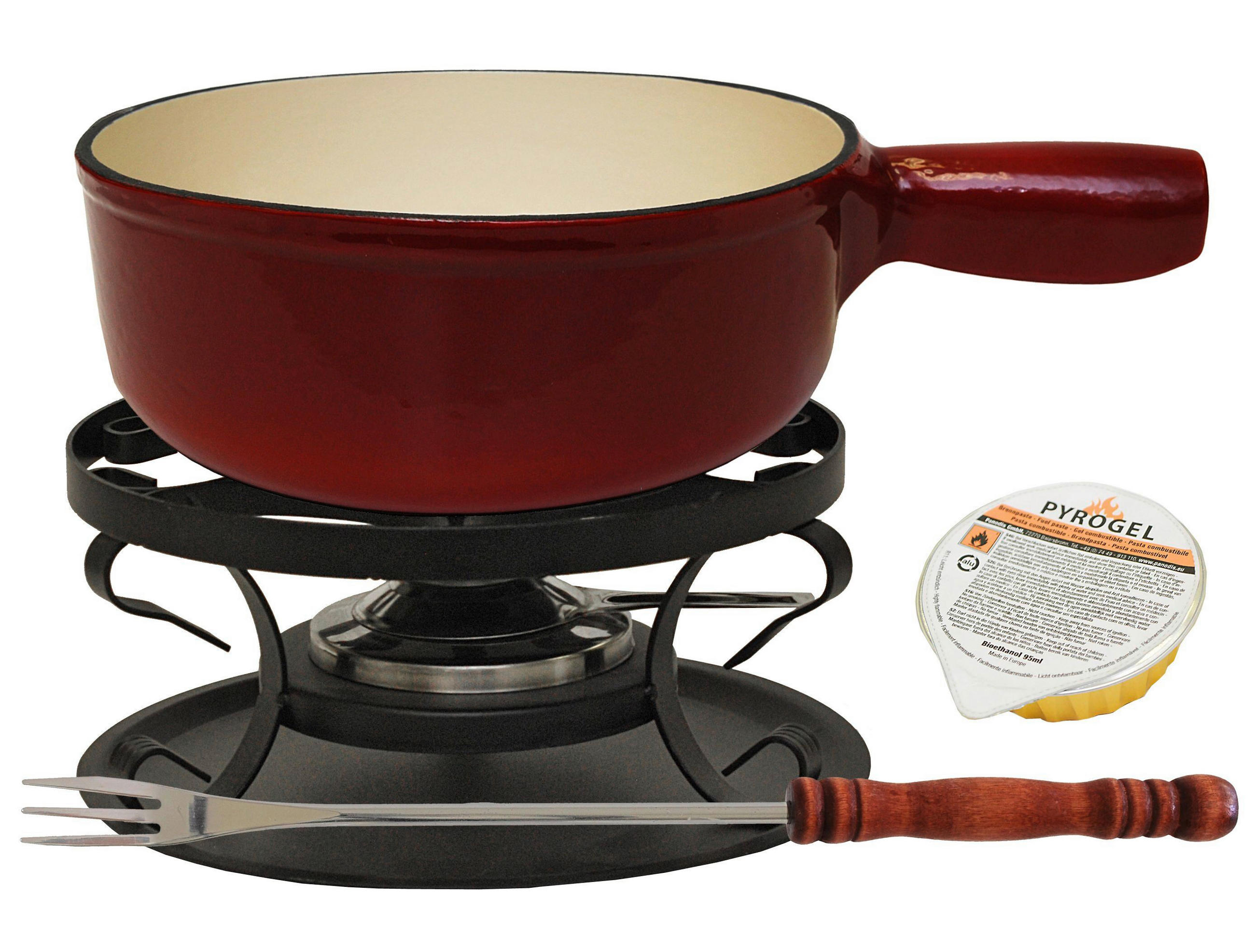FONDUESET Heidi Cheese Line: Rustic  - Weiss/Rot, Basics, Holz/Metall (36,50/27,00/31,00cm) - Heidi Cheese Line
