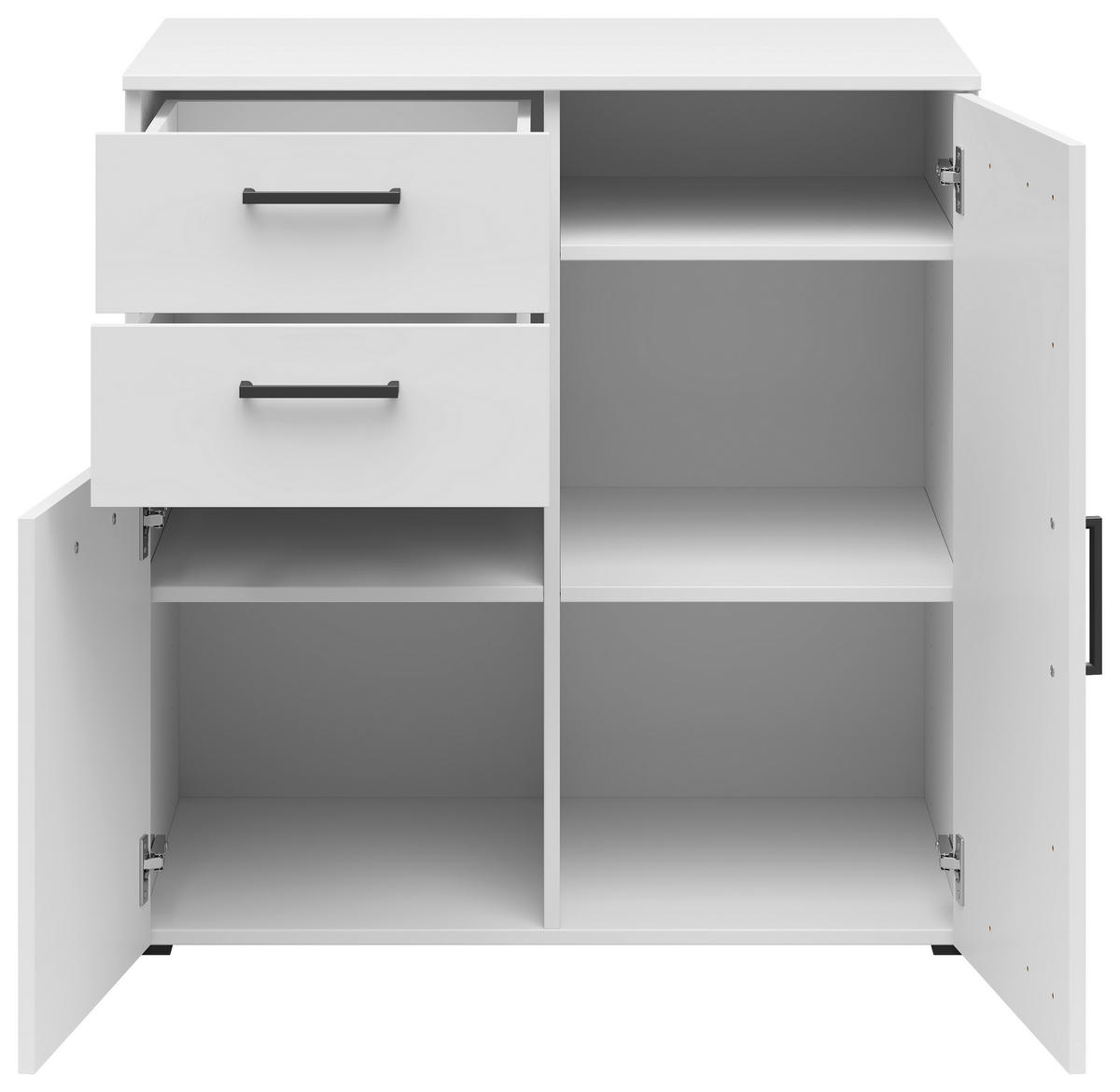 COMODĂ 80/83/52 cm  - alb/antracit, Modern, plastic/material pe bază de lemn (80/83/52cm) - Carryhome