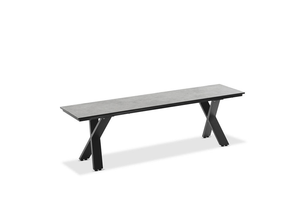 GARTENBANK 220/46/40 cm  in Grau  - Anthrazit/Grau, Design, Kunststoff/Metall (220/46/40cm)