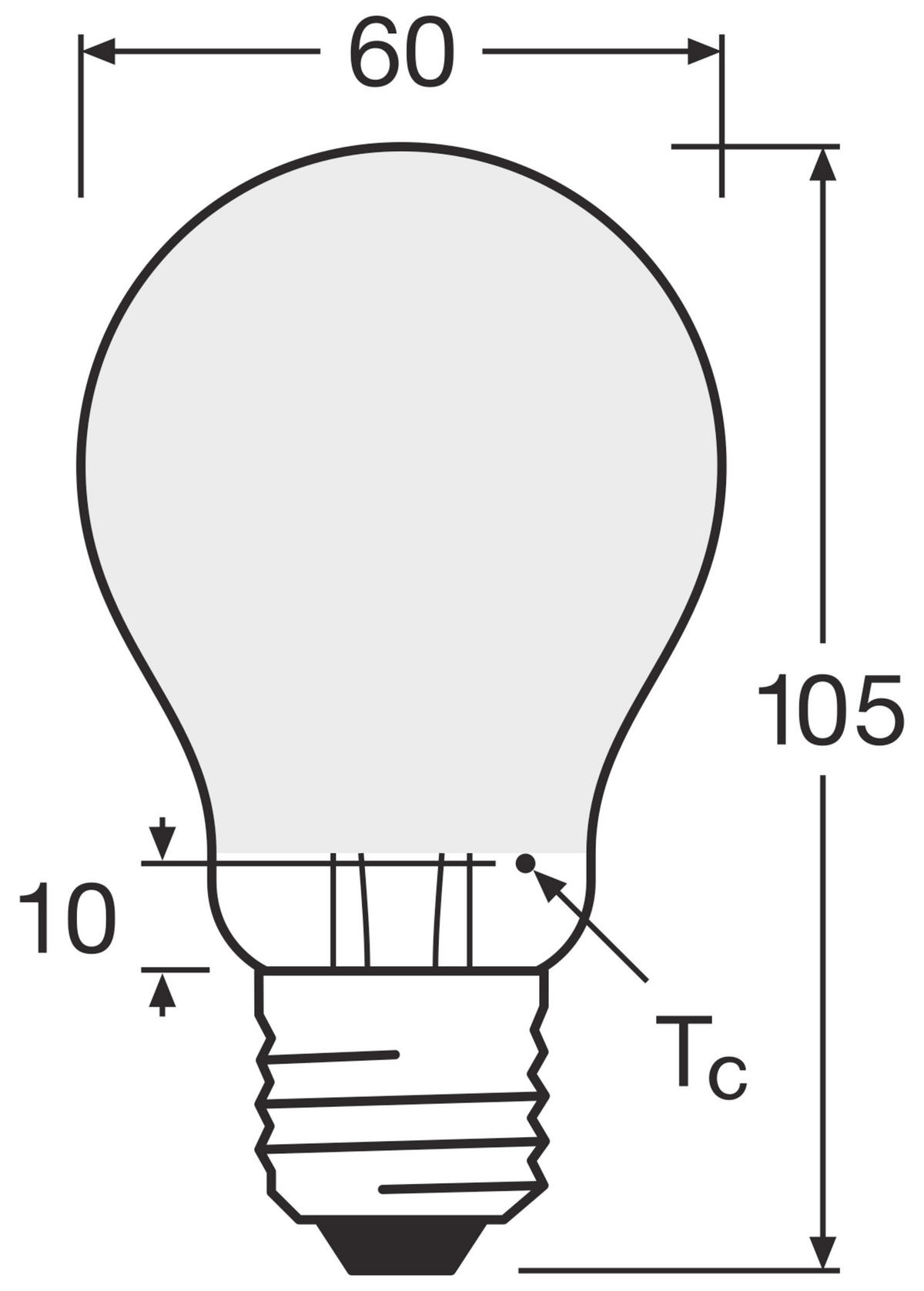 LED-LEUCHTMITTEL   E27 7 W 806 lm  - Weiß, Basics, Glas (6/10,5cm) - Osram