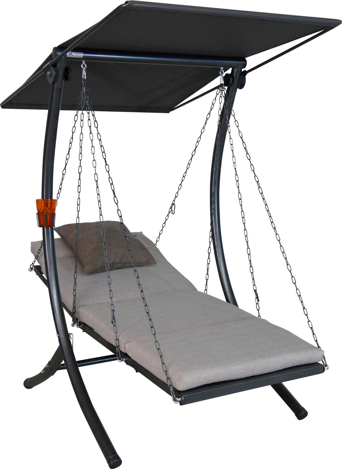 HOLLYWOODSCHAUKEL 100/160/145 cm  - Sandfarben/Dunkelgrau, Basics, Textil/Metall (100/160/145cm) - Boxxx