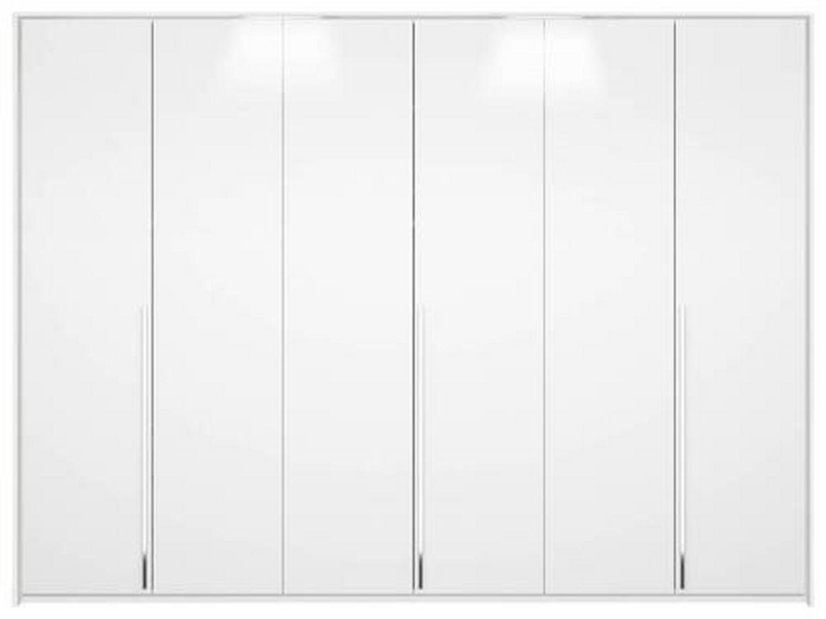DREHTÜRENSCHRANK 301/223/60 cm 6-türig Weiß  - Chromfarben/Weiß, Design, Holzwerkstoff/Metall (301/223/60cm) - home24