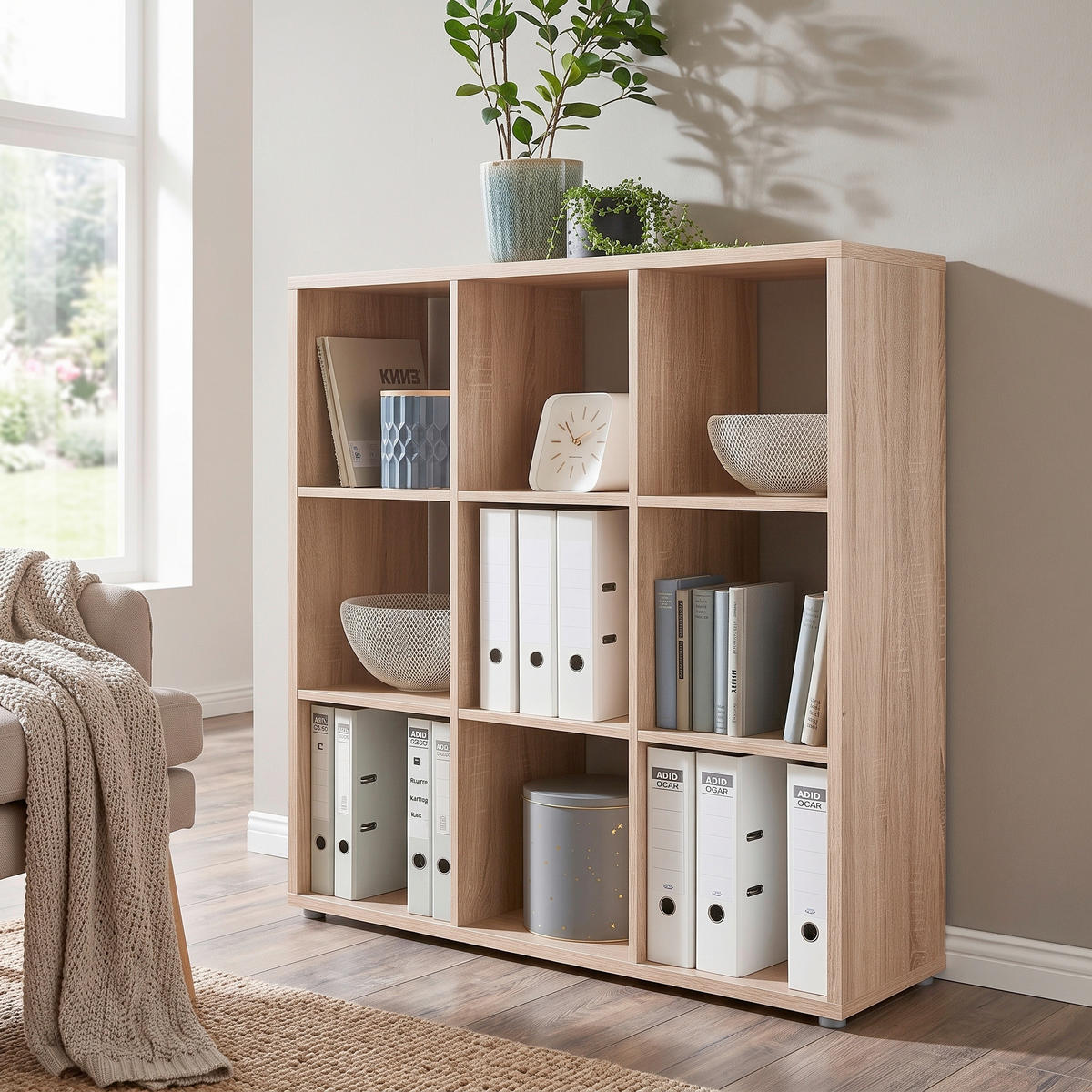 REGAL Sonoma Eiche  - Silberfarben/Sonoma Eiche, MODERN, Holzwerkstoff/Kunststoff (106,5/108,5/33cm) - MID.YOU