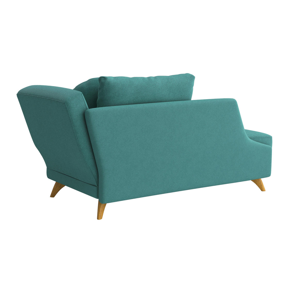 RÉCAMIERE in Flachgewebe Petrol  - Eichefarben/Petrol, Modern, Holz/Textil (205/74-87/94cm) - Bali