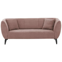 3-SITZER-SOFA in Cord Rosa  - Schwarz/Rosa, Modern, Holz/Textil (208/83/88cm) - MID.YOU