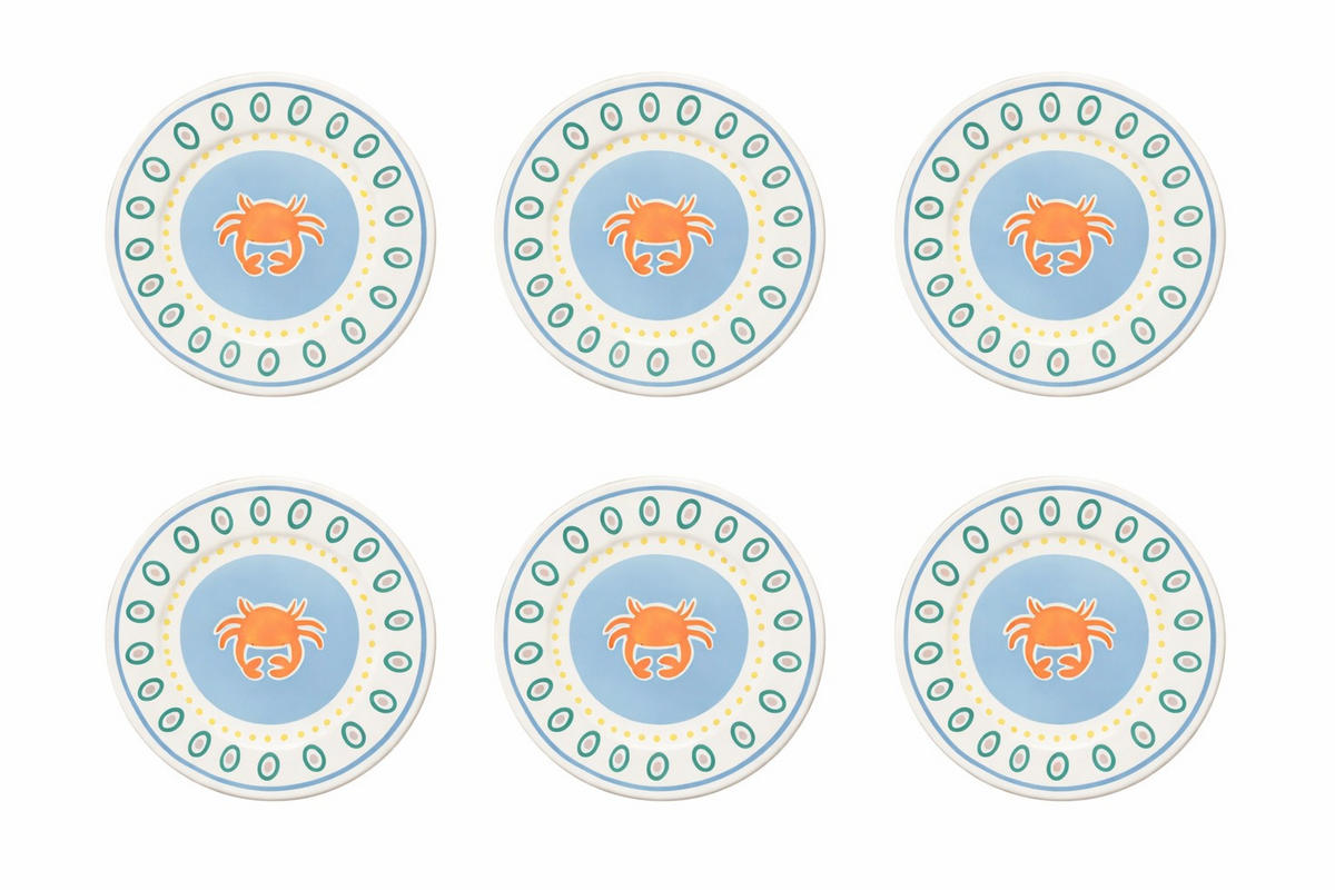 DESSERTTELLERSET Multicolor 6-teilig 22 cm SUMMER BLISS  - Multicolor, Basics, Keramik (22cm) - Costa Nova