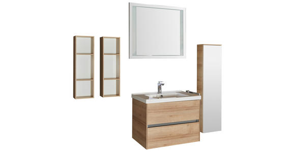 BADEZIMMER in 71 cm - Eichefarben/Weiß, Design, Glas/Keramik (71cm) - Dieter Knoll