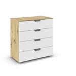 KOMMODE  in 80/81/42 cm  - Chromfarben/Weiß, Design, Holzwerkstoff/Metall (80/81/42cm) - Xora