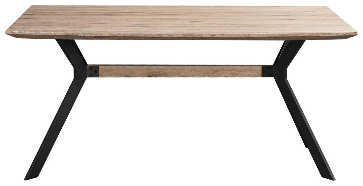JÍDELNÍ STŮL, přírodní barvy, 160/90/76 cm - černá/přírodní barvy, Moderní, kov/kompozitní dřevo (160/90/76cm) - MID.YOU