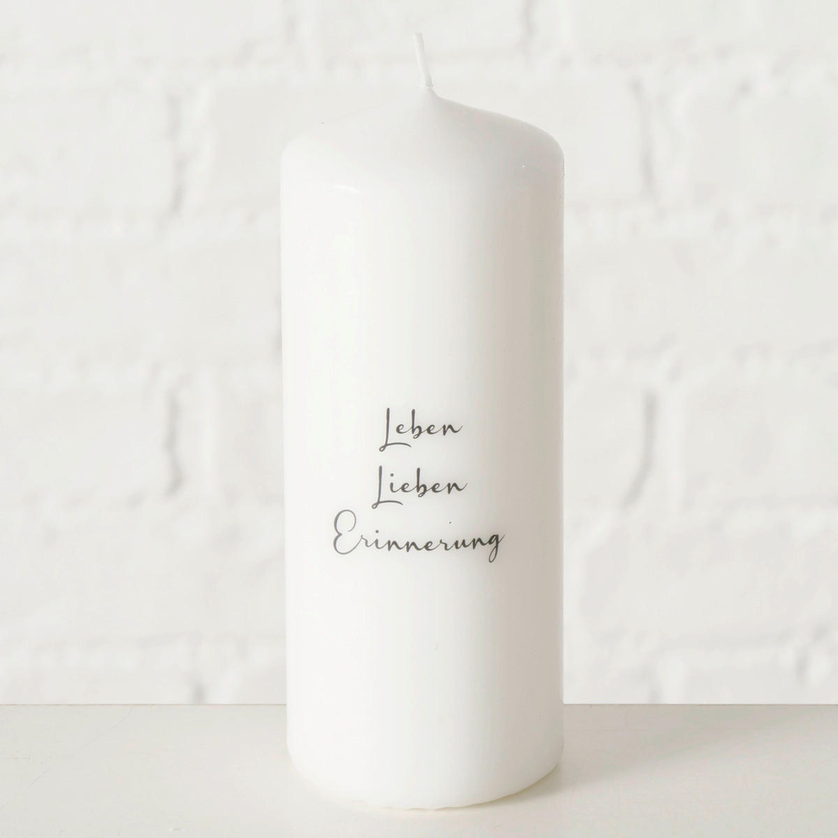 STUMPENKERZE 6/15 cm  - Schwarz/Weiß, Basics, Paraffin (6/15cm)