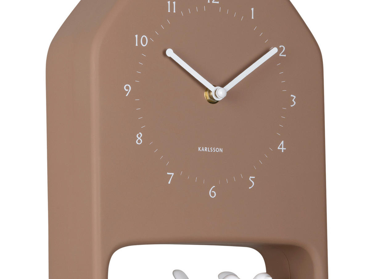 WANDUHR Love birds Mokka 20/32/7 cm  - Mokka, Basics, Kunststoff (20/32/7cm) - Karlsson