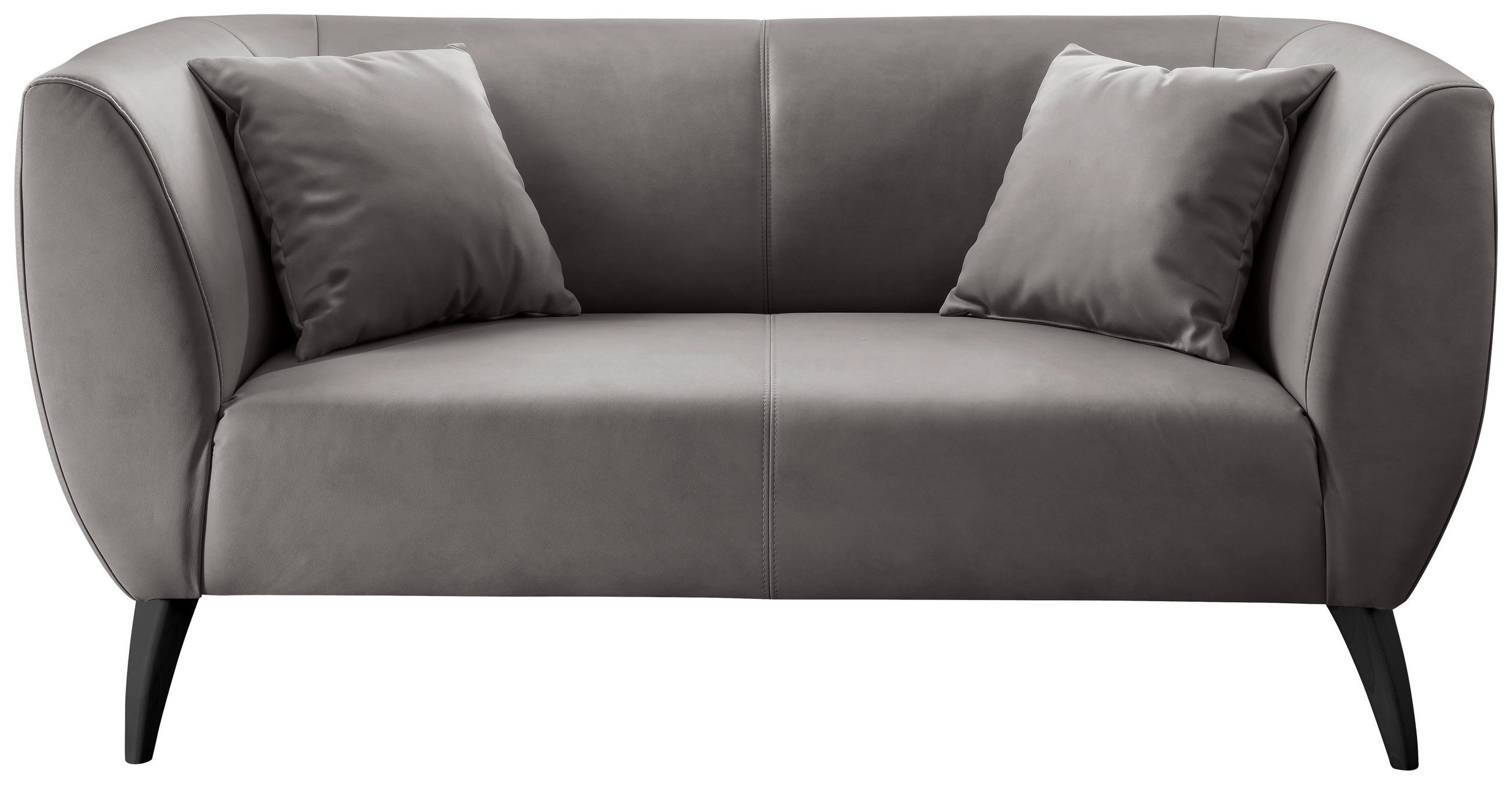 2-SITZER-SOFA Lederlook Anthrazit  - Anthrazit/Schwarz, Modern, Holz/Textil (172/83/88cm) - Livetastic