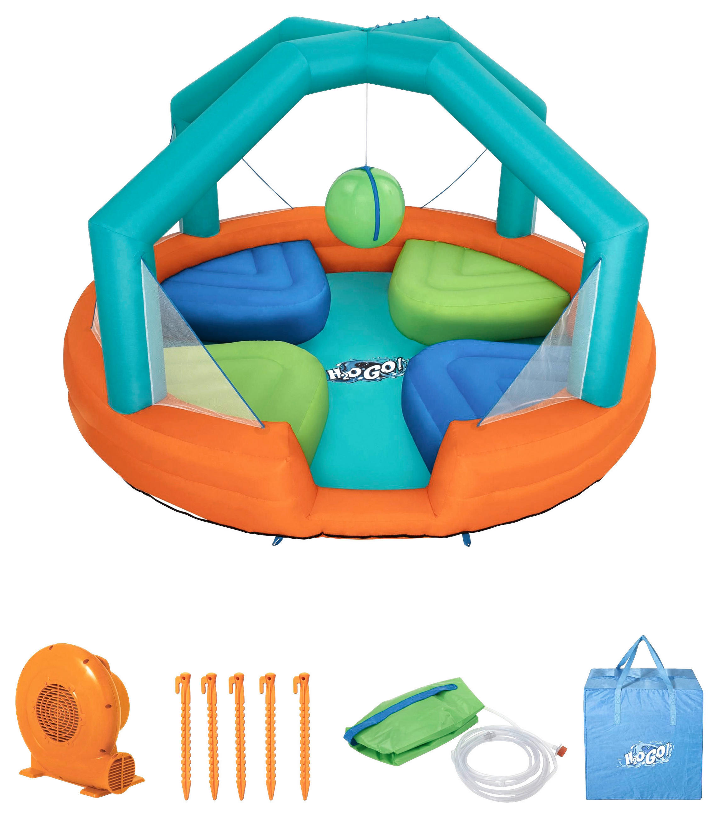 SPIELPOOL WATER PARK H2OGO 450/268 cm  - Multicolor, Basics, Kunststoff (450/268cm) - Bestway
