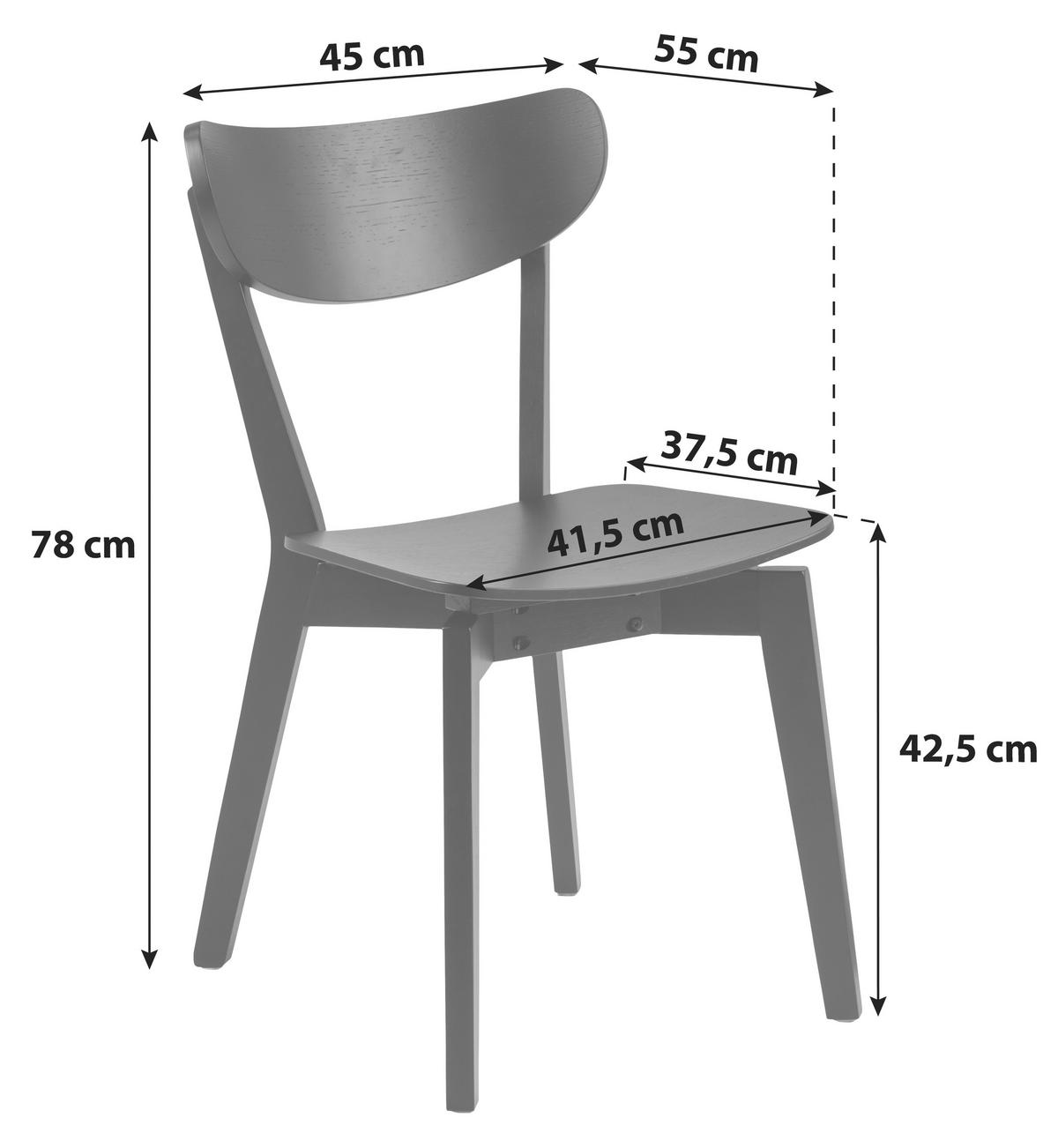 STOLICA  crna       - crna, Moderno, drvo (45/79,5/55cm) - Carryhome