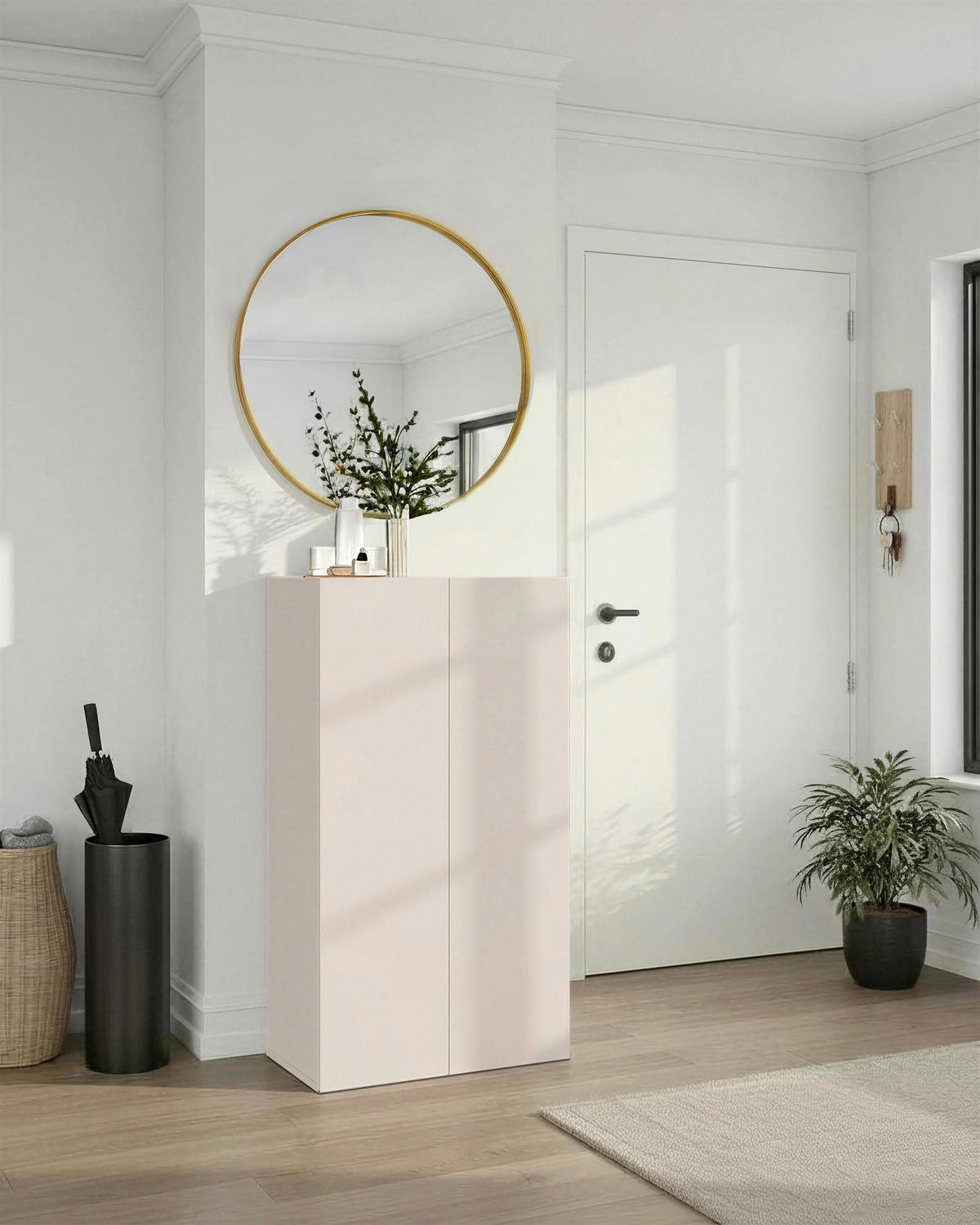 SCHUHSCHRANK Eichefarben, Kaschmir  - Kaschmir/Eichefarben, Design, Holzwerkstoff (63/114/35cm) - MID.YOU