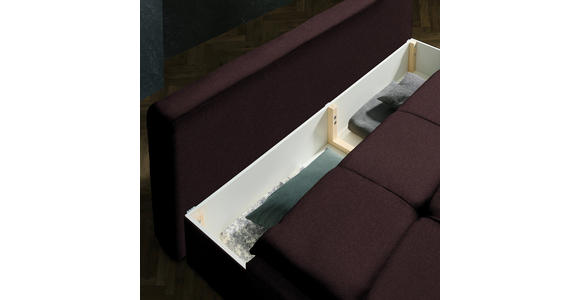 SCHLAFSOFA in Flachgewebe Dunkelbraun - Dunkelbraun/Schwarz, MODERN, Textil/Metall (208/73/92/102cm) - Novel