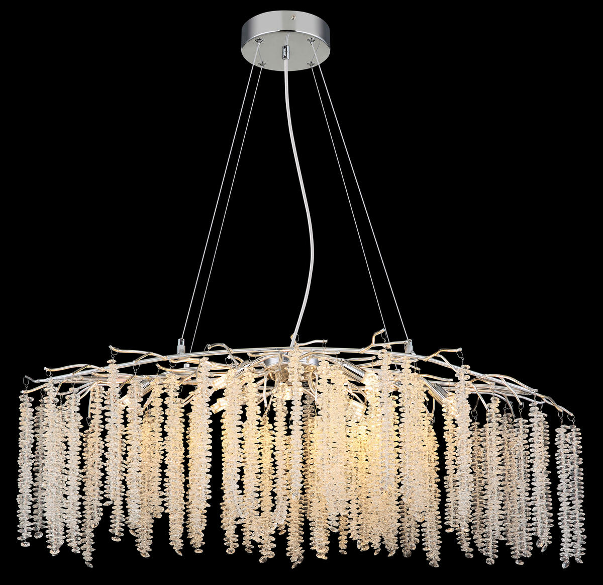 HÄNGELEUCHTE 100/40/120 cm  - Klar/Chromfarben, KONVENTIONELL, Kunststoff/Metall (100/40/120cm) - Globo