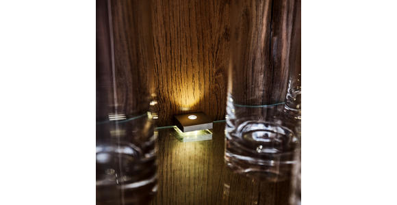 SIDEBOARD  in 180/98/43 cm  - Chromfarben/Eichefarben, KONVENTIONELL, Glas/Holz (180/98/43cm) - Hom`in