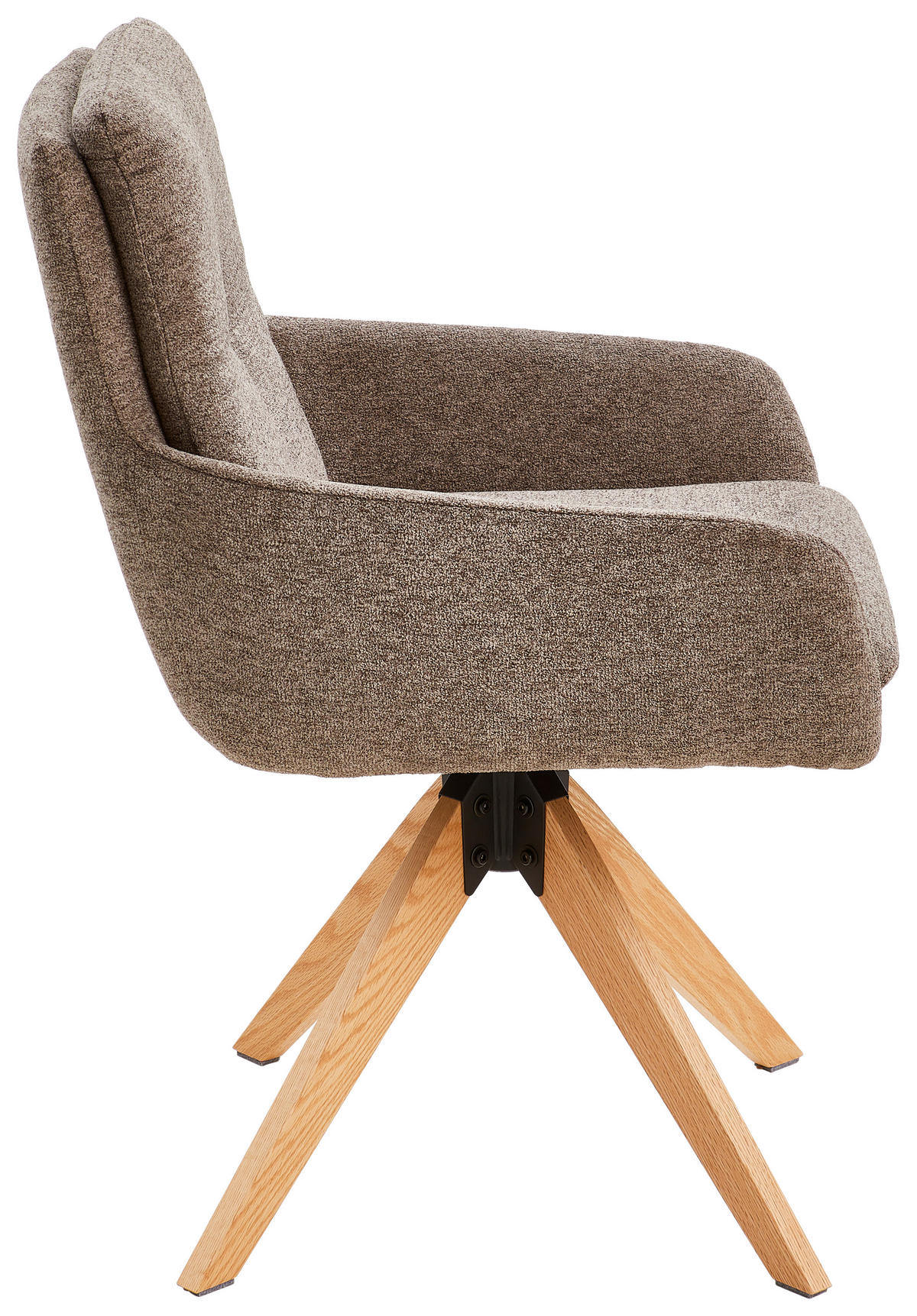 ARMLEHNSTUHL  in Eisen Samt  - Eichefarben/Braun, Modern, Holz/Textil (59/91/64cm) - Livetastic