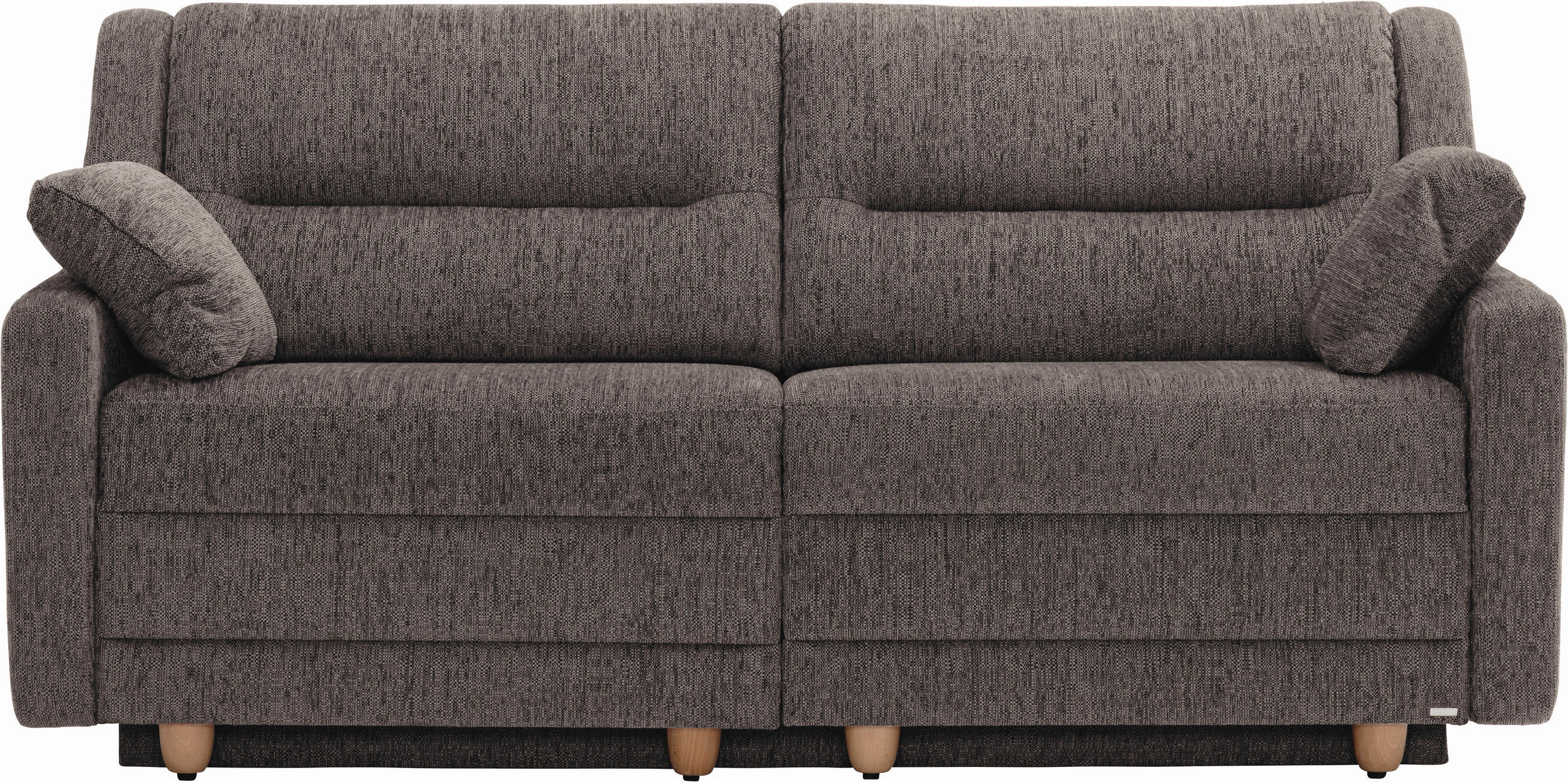 SCHLAFSOFA  mit Typenauswahl, Fußauswahl, Stoffauswahl, Liegefunktion, Sitzqualitäten, Schlafen auf Sitzhöhe, Hocker erhältlich, Rückenfutter Chenille Schlammfarben  - Schlammfarben/Buchefarben, KONVENTIONELL, Holz/Textil (184/88/91cm) - Sedda