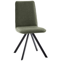 STUHL  in Eisen Flachgewebe  - Schwarz/Grün, Design, Textil/Metall (48/93/60cm) - Cantus