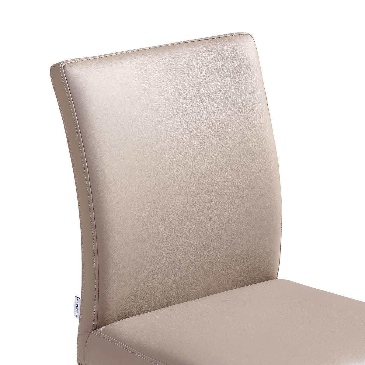 STUHL Echtleder Taupe  - Taupe/Schwarz, MODERN, Leder/Metall (45,5/86/57,5cm) - Livetastic