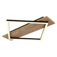 LED-DECKENLEUCHTE 52/46,7/6 cm   - Dunkelbraun/Opal, Natur, Holzwerkstoff/Kunststoff (52/46,7/6cm) - Globo