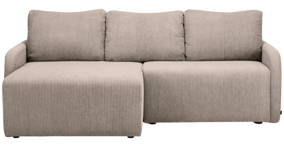 ECKSOFA in Cord Beige  - Beige/Schwarz, KONVENTIONELL, Kunststoff/Textil (217/146cm) - Carryhome