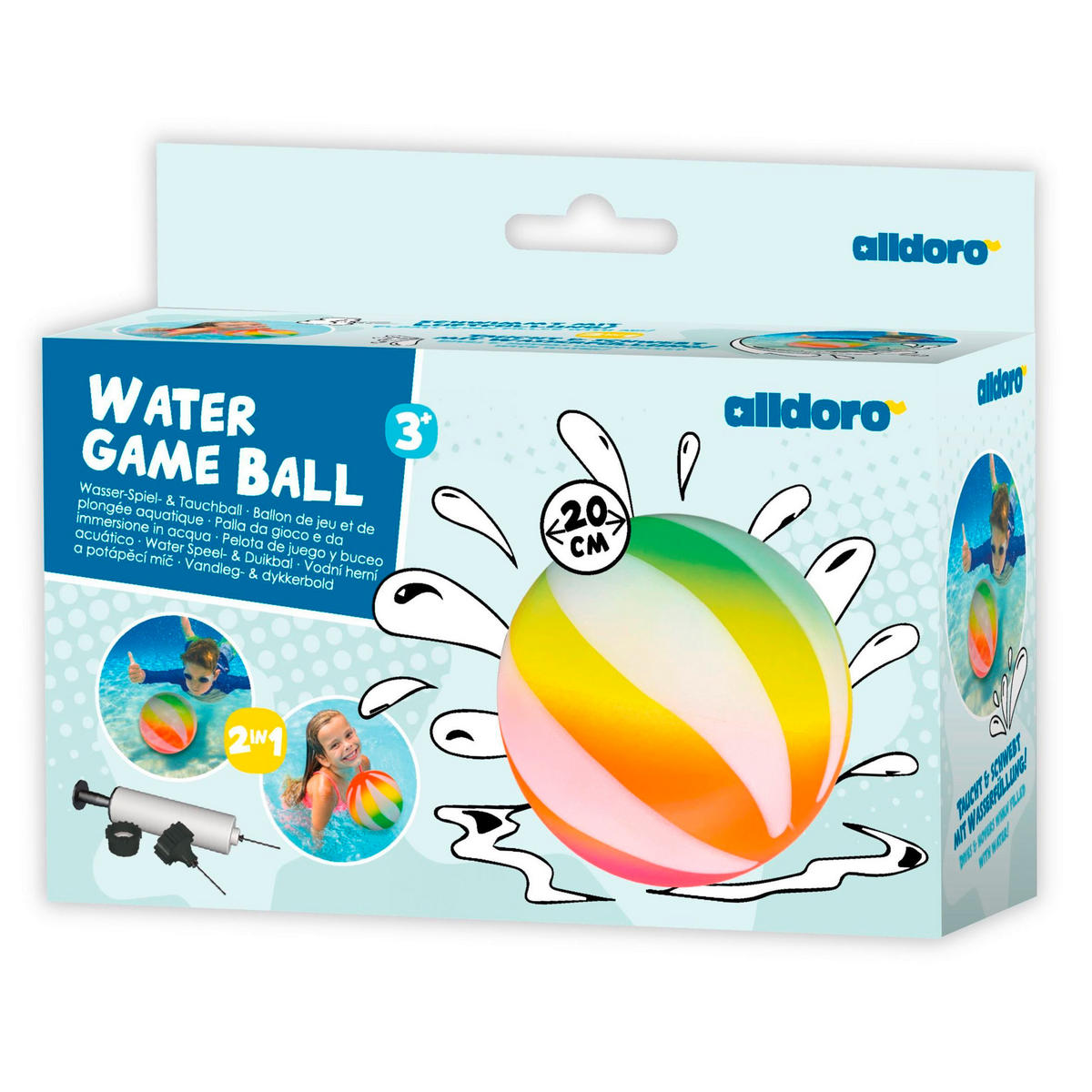 WASSERBALL - Multicolor, Basics, Kunststoff/Textil (ca. 20cm) - alldoro