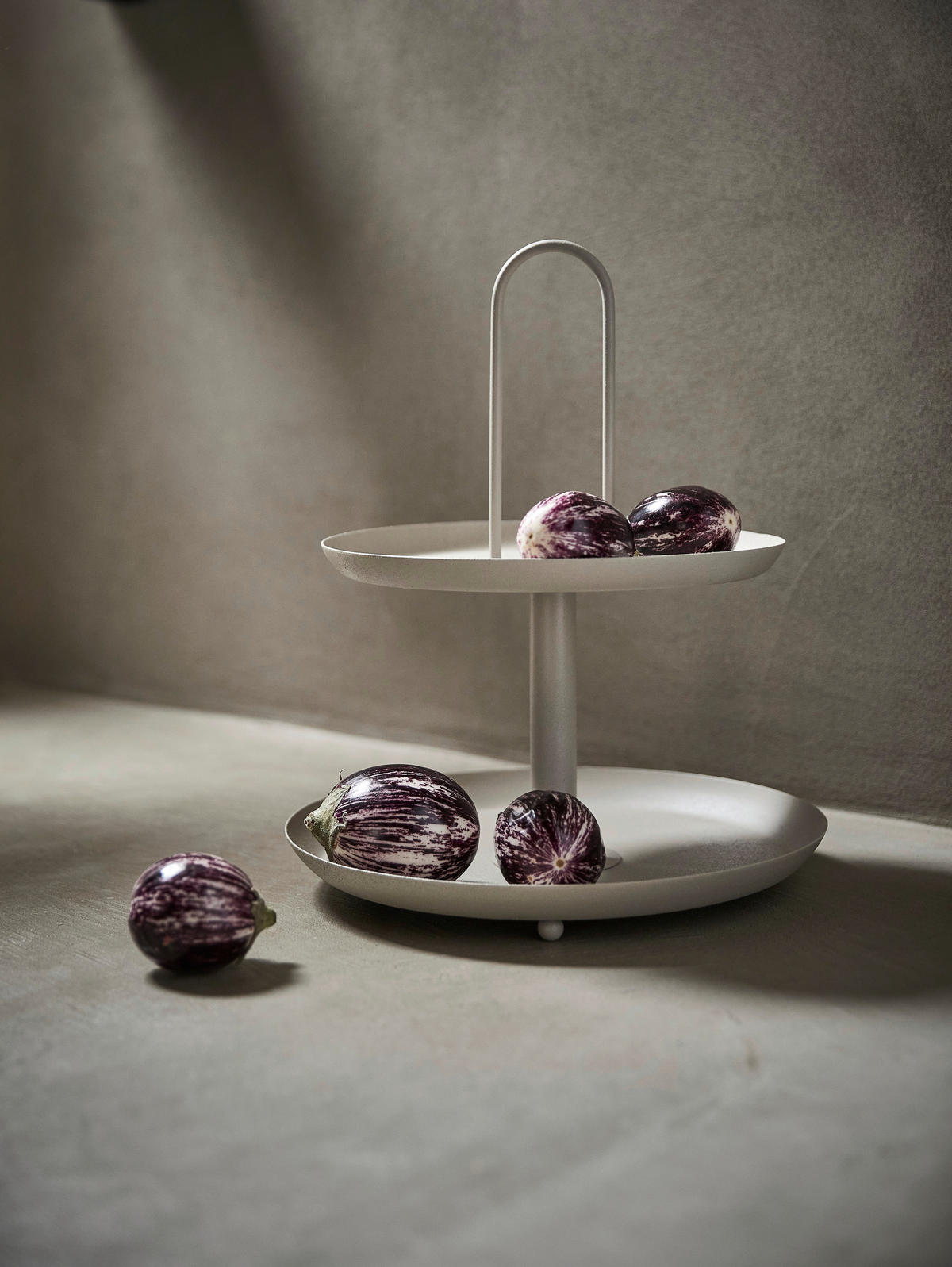 ETAGERE 2-stöckig - Greige, Basics, Metall (30/37cm)