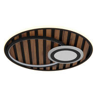 STROPNÍ LED SVÍTIDLO, 50/8 cm  - bílá/tmavě hnědá, Natur, kov/kompozitní dřevo (50/8cm) - Globo