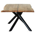 ESSTISCH in Holz, Metall 200/100/76 cm  - Schwarz/Akaziefarben, LIFESTYLE, Holz/Metall (200/100/76cm) - Landscape
