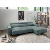 ECKSOFA Chenille  - Schwarz, KONVENTIONELL, Textil/Metall (276/188cm) - Livetastic