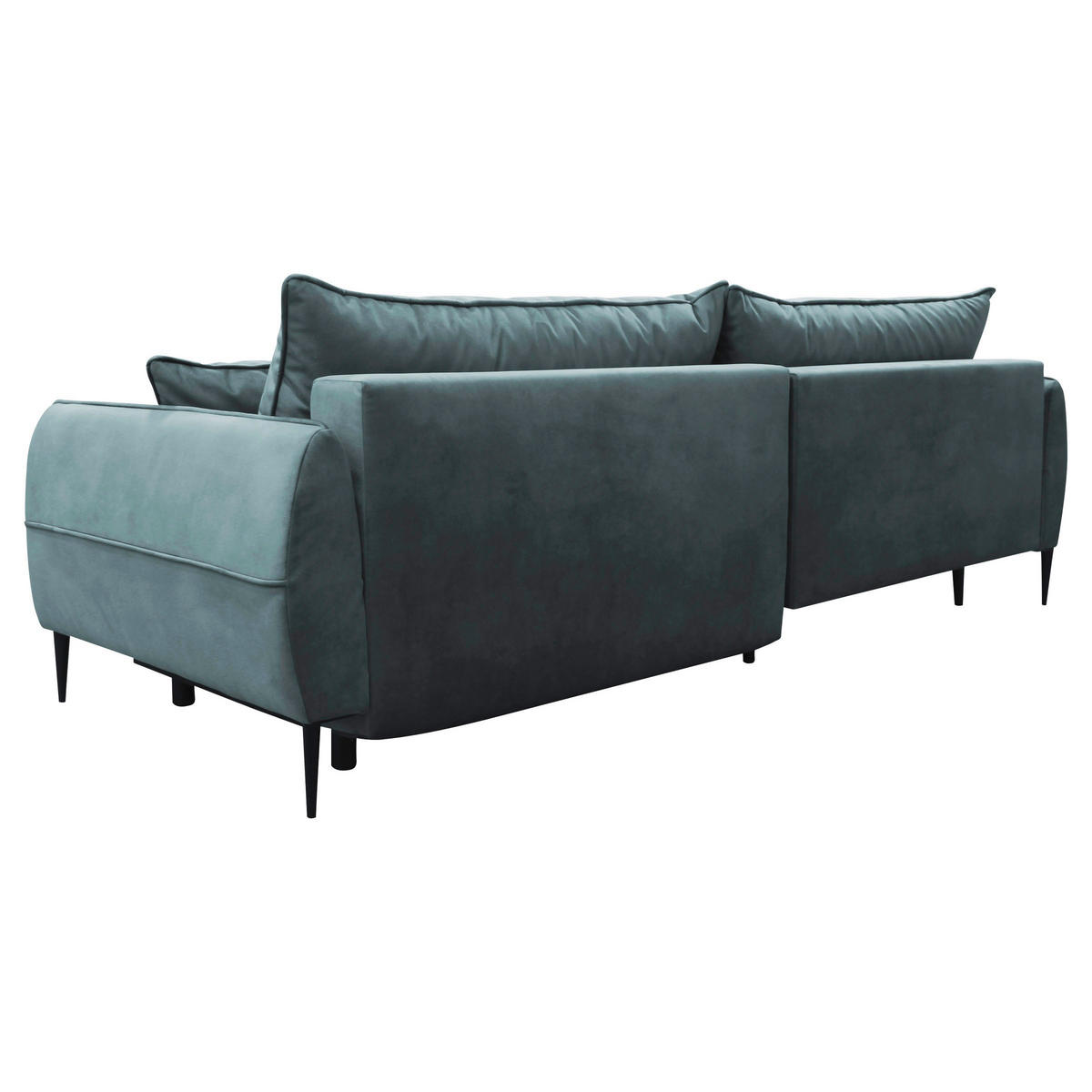 ECKSOFA Blau Velours  - Blau/Schwarz, Design, Textil/Metall (189/260cm) - MID.YOU