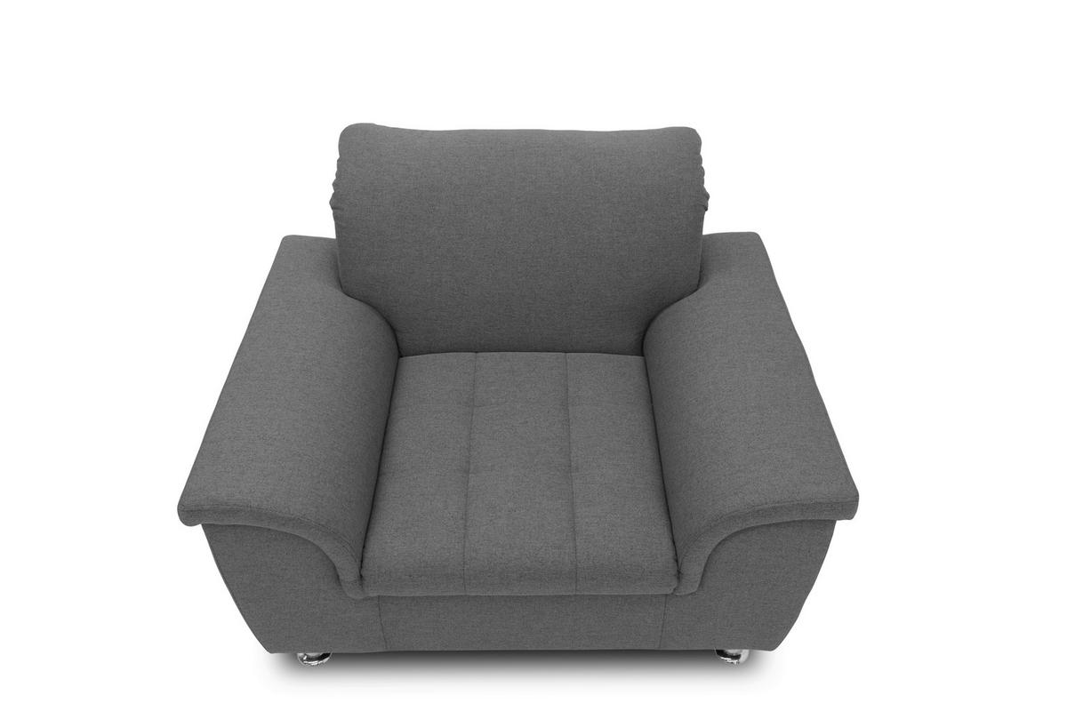 SESSEL Webstoff Grau    - Chromfarben/Grau, KONVENTIONELL, Textil/Metall (120/81/105cm) - MID.YOU