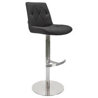 BARSKI STOL, črna, barve nerjavečega jekla  - barve nerjavečega jekla/črna, Design, kovina/tekstil (44/110/54,5cm) - Novel