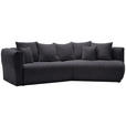 ECKSOFA Dunkelgrau Chenille  - Dunkelgrau/Schwarz, MODERN, Kunststoff/Textil (315/180cm) - Hom`in