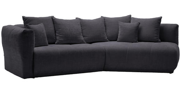 ECKSOFA Dunkelgrau Chenille  - Dunkelgrau/Schwarz, MODERN, Kunststoff/Textil (315/180cm) - Hom`in