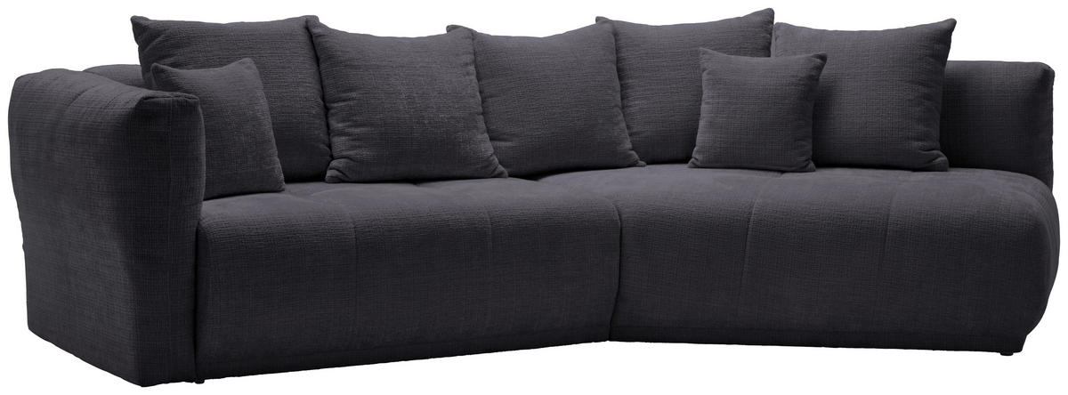 ECKSOFA Dunkelgrau Chenille  - Dunkelgrau/Schwarz, MODERN, Kunststoff/Textil (315/180cm) - Hom`in
