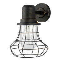 AUßENWANDLEUCHTE 25/22,7/29,8 cm   - Goldfarben/Braun, KONVENTIONELL, Glas/Metall (25/22,7/29,8cm)