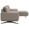 ECKSOFA in Webstoff Beige  - Beige/Schwarz, Design, Textil/Metall (320/172cm) - Valnatura