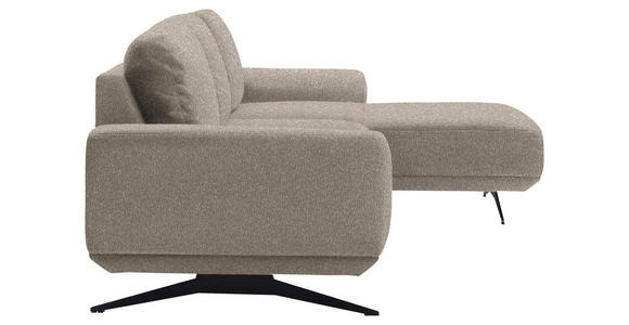 ECKSOFA in Webstoff Beige  - Beige/Schwarz, Design, Textil/Metall (320/172cm) - Valnatura