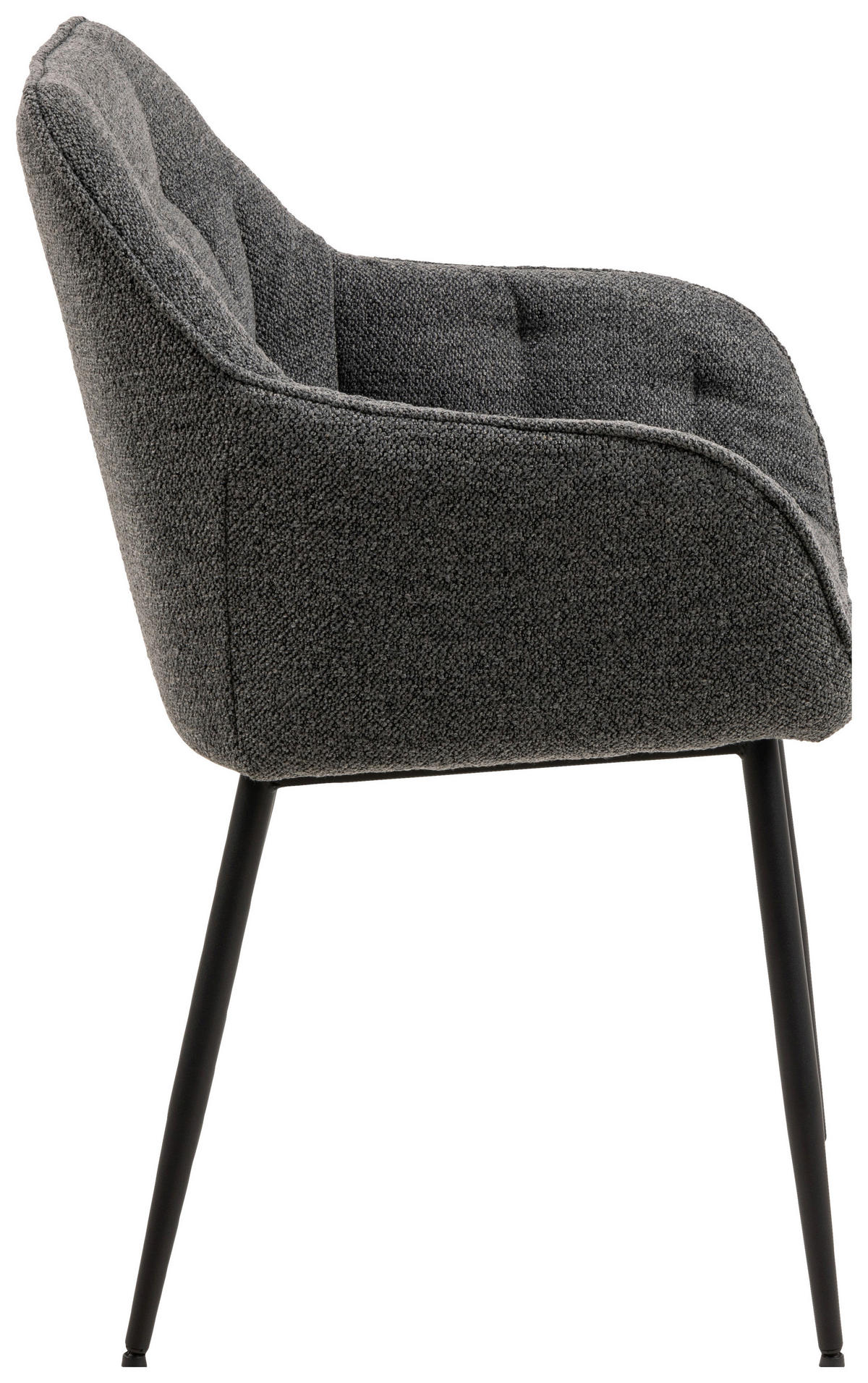 ŽIDLE S PODRUČKAMI, buklé, šedá - šedá/černá, Moderní, kov/textil (58/83/55cm) - MID.YOU