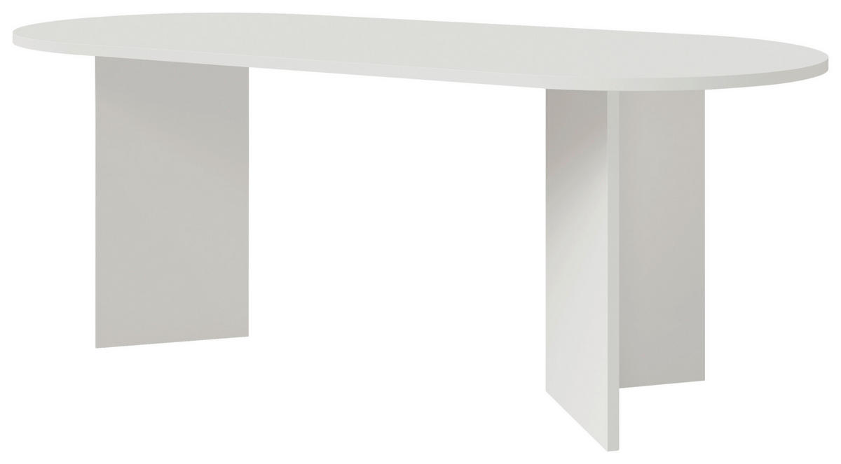 ESSTISCH Weiß oval   - Weiß, Design, Holzwerkstoff (223,6/90/75cm) - Lomoco